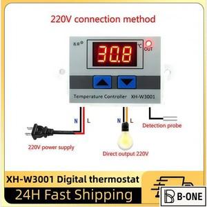 12V 24V 110V 220V W3001 디지털 LED 온도 컨트롤러 10A 조절기 제어 스위치 프로브