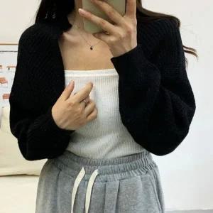 [하프클럽/]짜임 크롭 볼레로 데일리 겨울 오픈가디건 가을