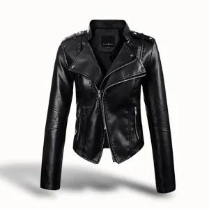 [하프클럽/]여성 지퍼 라이더자켓 간절기 슬림핏 아우터 레더재킷