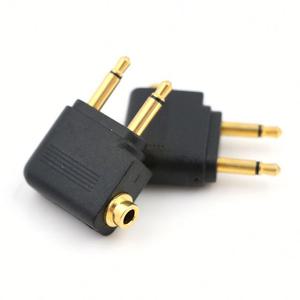 항공기 이어폰 헤드셋 y잭 젠더 3.5모노 스트레오 케이블 이어폰분배기 더블잭 변환젠더 오디오 어댑터