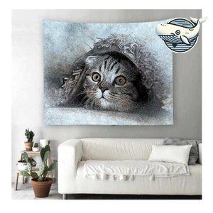 고품질 특대 고양이패턴 커튼 가리개 방꾸미기 패브릭 가림막천 천가리개 (WFHJ58U)