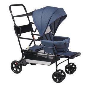 쌍둥이 트윈 경량 연년생 접이식 유모차 휴대용 트라이크 폼 휠