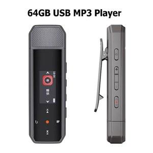 RUIZU X80 USB 보수계 미니 전자 지원 클립 스포츠 음악 라디오 MP3 터치 64GB FM 플레이어 블루투스