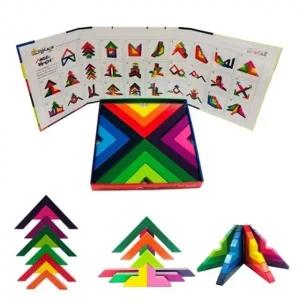 초등 어린이 원목 블록 쌓기 도형 수학 교구 장난감