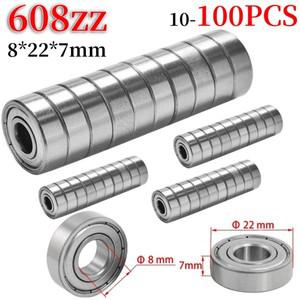 스케이트보드 스쿠터용 볼 베어링, ABEC-7 깊은 그루브 미니어처 고탄소강 단일 행 608ZZ, 20-100 개