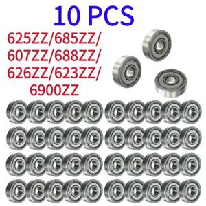 스케이트보드 스쿠터용 미니어처 볼 베어링, 깊은 홈 탄소강 626zz, 688zz, 625ZZ, 도르래 선형 10 개