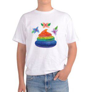 길단 아시아핏 반팔티 무지개색 똥 꽃향기가 똥에서 나네요 똥꿈꾸면그림 다양한색상 전사이즈