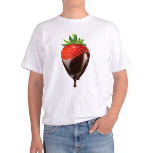 길단 아시아핏 반팔티 딸기 초코크림 디저트 초코랑 우리에게 단맛그림 다양한색상 전사이즈