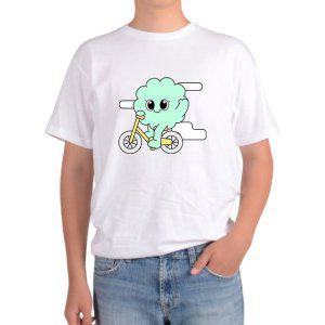 길단 아시아핏 반팔티 자전거 구름캐릭터 솜사탕캐릭터 계속 패달을그림 다양한색상 전사이즈