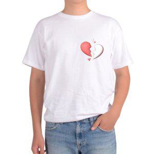 길단 아시아핏 반팔티 사랑 하트모양 사랑이 깨진 하트 갈라진 마음그림 다양한색상 전사이즈