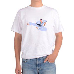 길단 아시아핏 반팔티 태권소년 태권도 날라차기 태권도학원그림 다양한색상 전사이즈