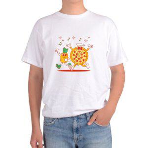 길단 아시아핏 반팔티 피자 파일애플 과일 페페로니 디저트 간식그림 다양한색상 전사이즈