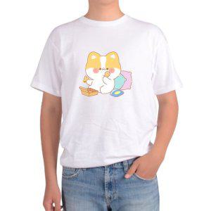 길단 아시아핏 반팔티 치킨 피자 간식 PUPPY 강아지 콜라도 없고그림 다양한색상 전사이즈