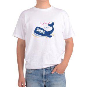 길단 아시아핏 반팔티 고래일러스트 WHALE 고래나오는꿈그림 다양한색상 전사이즈