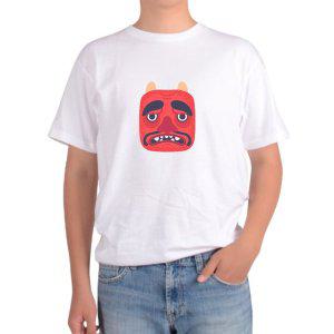 길단 아시아핏 반팔티 가면 마스트 도깨비 사자얼굴 도깨비탈 오니그림 다양한색상 전사이즈