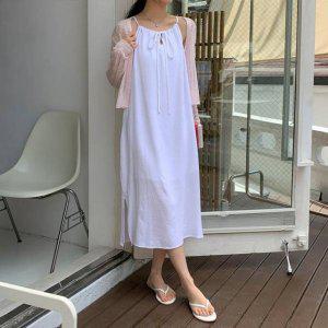 데님 가슴 여름 롱니트 메타필 여성 셔링 나시