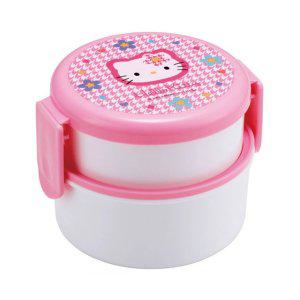 도시락 헬로키티 카오하나 원형 2단 (포크포함) 캐릭터 도시락통