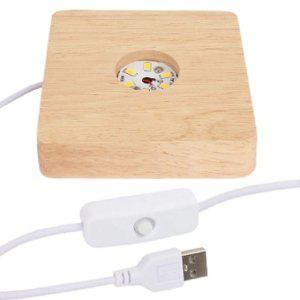 프라모델 LED 원목 베이스 조명 무드등 유선 (대) (YS054)