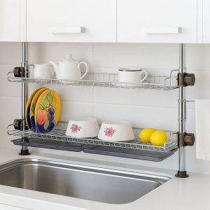 리빙 기둥식 씽크선반 2단 800 스테인리스 싱크대선반 공간절약 식기건조대