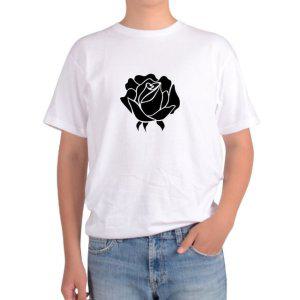 길단 아시아핏 반팔티 장미 사랑 고백 흑장미 백장미 장미꽃 백송이그림 다양한색상 전사이즈