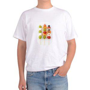 길단 아시아핏 반팔티 과일 꼬치 형형색색 가게 간식 이쁜 디저트그림 다양한색상 전사이즈