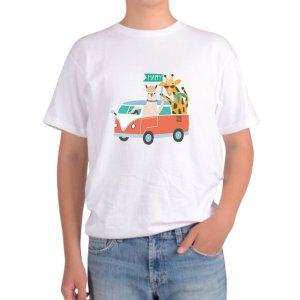 길단 아시아핏 반팔티 동물가족 모임 기린그림 다양한색상 전사이즈