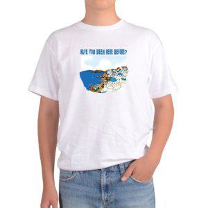 길단 아시아핏 반팔티 해변 휴양지 바다 함께하는 그리스 산토리니그림 다양한색상 전사이즈