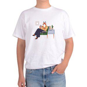 길단 아시아핏 반팔티 핸드폰 모바일폰 여우 책상그림 다양한색상 전사이즈