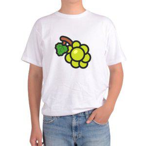 길단 아시아핏 반팔티 포도 과일 주렁주렁 달콤그림 다양한색상 전사이즈