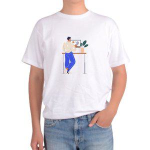 길단 아시아핏 반팔티 공유오피스 작업공간 나무그림 다양한색상 전사이즈