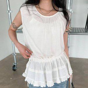 셔링 뷔스티에 원피스 여성 온나핏 민소매 트위