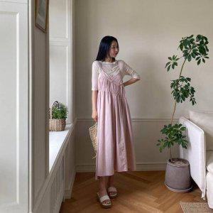 여성 끈나시 휴양지 뷔스티에 주름 히로셋 트위