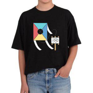 길단 반팔 USA핏 연날리기 신년놀이 전통놀이 방패연 가오리연그림 다양한색상 전사이즈