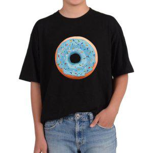 길단 반팔 USA핏 도너츠 알록달록 푸른색 도너츠는 튜브모양그림 다양한색상 전사이즈