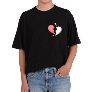 길단 반팔 USA핏 사랑 하트모양 사랑이 깨진 하트 갈라진 마음그림 다양한색상 전사이즈