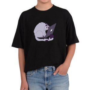 길단 반팔 USA핏 노트북 고양이 Cat Notebook 화면속이 비친그림 다양한색상 전사이즈