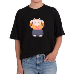 길단 반팔 USA핏 일본고양이 인형 마네키네코 복고양이 행운그림 다양한색상 전사이즈