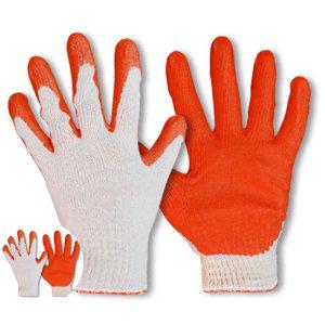 현장안전장갑 얇은면 산업용 반코팅 적색 10G 100개입 목 코팅 작업 안전