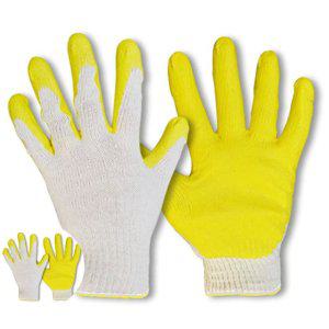 현장안전장갑 얇은면 산업용 반코팅 노랑색 10G 100개입 목 코팅 작업 안전