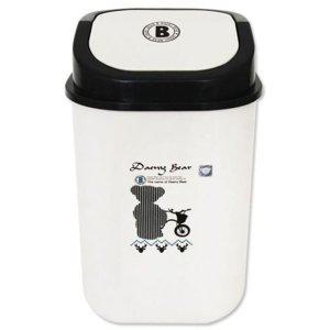 사각 쓰레기통 데니베어 7L 실내 휴지통 공간 절약형 리빙 용품