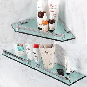 그린 욕실유리선반 일자정리 화장실벽선반 목욕탕수납