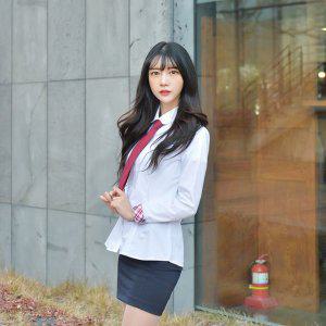 교복 셔츠 여성 블라우스 빨강체크 프리미엄 몰