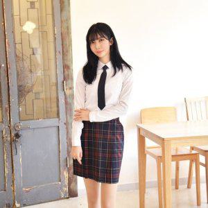라인이 교복 중고 여중생 바지 치마 레드네이비
