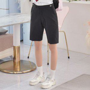 블랙 반바지 바지 여학생바지 중학생 허리조절