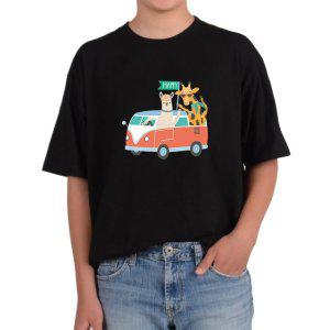 길단 반팔 USA핏 동물가족 모임 기린그림 다양한색상 전사이즈