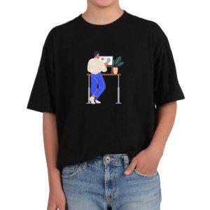 길단 반팔 USA핏 공유오피스 작업공간 나무그림 다양한색상 전사이즈