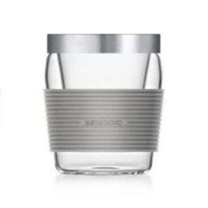 유리 티컵 다용도 머그컵 370ml 홍차 녹차 찻잔 거름망 포함 그레이