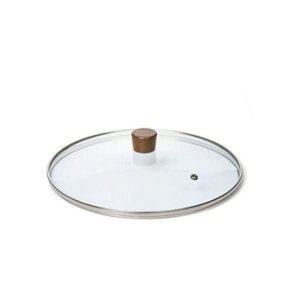 유리 찌개 냄비뚜껑 나무 손잡이 22cm 주방용 다목적 팬뚜껑