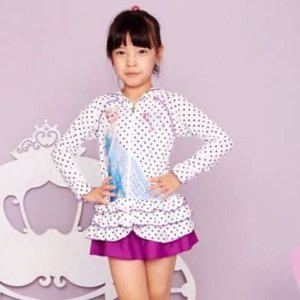 키즈 퍼플 수영복 5p 여아 래쉬가드 겨울왕국