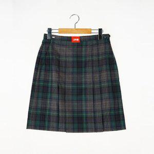 바지 중학교 여자 체크 중고 여중생 교복 그린